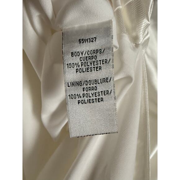 Kay Unger Hailey Colorblock Sleeveless 3D Bow Side Slit Navy Ivory Dress Size 10 - Picture 15 of 15